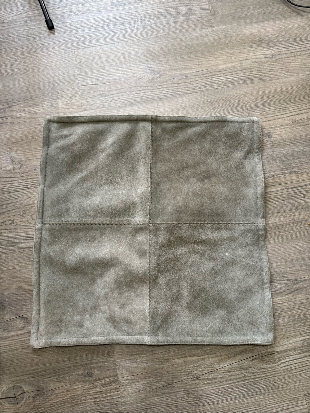 Pottery Barn All Leather Gray Pillow Case Cover 21X21”